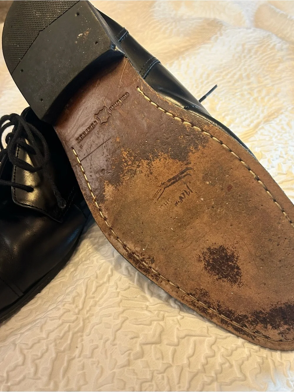 Florsheim Black Leather Cap-Toe Derby Dress Shoes